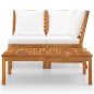 3-tlg. Garten-Lounge-Set mit Creme Kissen Akazie Massivholz 3-tlg. Garten-Lounge-Set mit Creme Kissen Akazie Massivholz