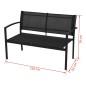 4-tlg. Garten-Lounge-Set Textilene Schwarz 4-tlg. Garten-Lounge-Set Textilene Schwarz