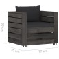 7-tlg. Garten-Lounge-Set mit Kissen Grau Imprägniertes Holz 7-tlg. Garten-Lounge-Set mit Kissen Grau Imprägniertes Holz