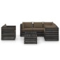 8-tlg. Garten-Lounge-Set mit Kissen Grau Imprägniertes Holz 8-tlg. Garten-Lounge-Set mit Kissen Grau Imprägniertes Holz