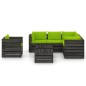 8-tlg. Garten-Lounge-Set mit Kissen Grau Imprägniertes Holz 8-tlg. Garten-Lounge-Set mit Kissen Grau Imprägniertes Holz