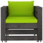 8-tlg. Garten-Lounge-Set mit Kissen Grau Imprägniertes Holz 8-tlg. Garten-Lounge-Set mit Kissen Grau Imprägniertes Holz