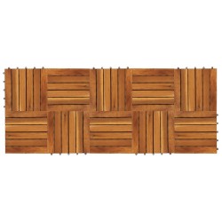10 x Fliese aus Akazienholz 30 x 30 cm vertikales Muster