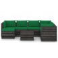 8-tlg. Garten-Lounge-Set mit Kissen Grau Imprägniertes Holz 8-tlg. Garten-Lounge-Set mit Kissen Grau Imprägniertes Holz