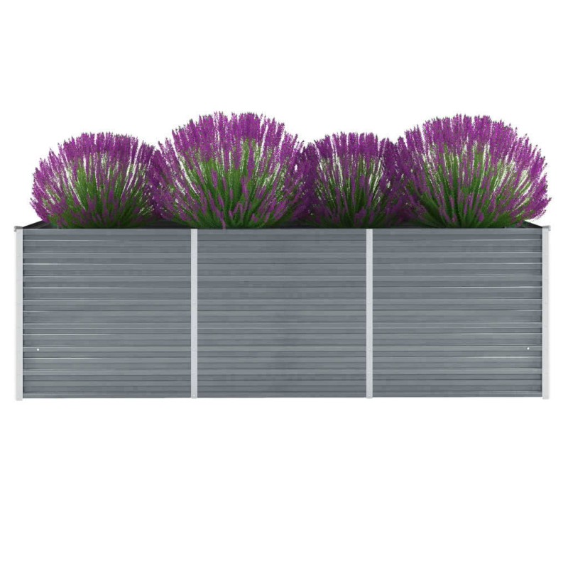 Garten-Hochbeet Verzinkter Stahl 240x80x77 cm Grau Garten-Hochbeet Verzinkter Stahl 240x80x77 cm Grau