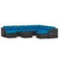 11-tlg. Garten-Lounge-Set mit Kissen Grau Imprägniertes Holz 11-tlg. Garten-Lounge-Set mit Kissen Grau Imprägniertes Holz