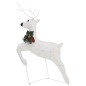 vidaXL Rentier mit Schlitten Weihnachtsdekoration 60 LEDs Outdoor Weiß vidaXL Rentier mit Schlitten Weihnachtsdekoration 60 LEDs Outdoor Weiß