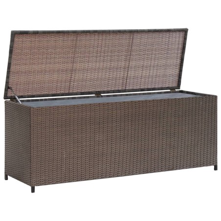 Garten-Aufbewahrungsbox Braun 120x50x60 cm Poly Rattan