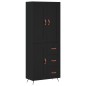 Highboard Schwarz 69,5x34x180 cm Holzwerkstoff Highboard Schwarz 69,5x34x180 cm Holzwerkstoff
