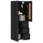 Highboard Schwarz 69,5x34x180 cm Holzwerkstoff Highboard Schwarz 69,5x34x180 cm Holzwerkstoff