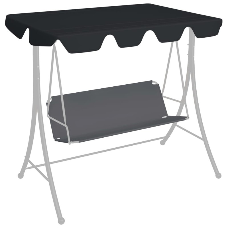 Ersatzdach für Hollywoodschaukel Schwarz 188/168x110/145 cm Ersatzdach für Hollywoodschaukel Schwarz 188/168x110/145 cm
