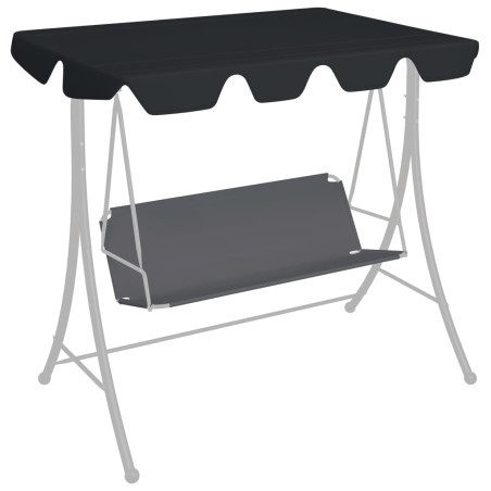 Ersatzdach für Hollywoodschaukel Schwarz 188/168x110/145 cm