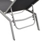 Sonnenliegen 2 Stk. mit Tisch Stahl und Textilene Schwarz Sonnenliegen 2 Stk. mit Tisch Stahl und Textilene Schwarz