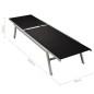 Sonnenliegen 2 Stk. mit Tisch Stahl und Textilene Schwarz Sonnenliegen 2 Stk. mit Tisch Stahl und Textilene Schwarz