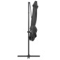 Ampelschirm mit LED-Leuchten und Stahlmast 250x250cm Anthrazit Ampelschirm mit LED-Leuchten und Stahlmast 250x250cm Anthrazit