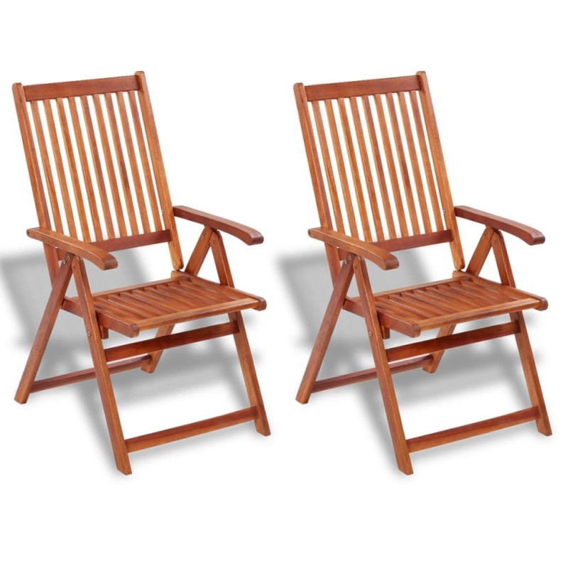 Gartenstühle 2 Stk. Klappbar Akazie Massivholz Braun Gartenstühle 2 Stk. Klappbar Akazie Massivholz Braun