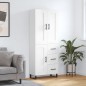 Highboard Hochglanz-Weiß 69,5x34x180 cm Holzwerkstoff Highboard Hochglanz-Weiß 69,5x34x180 cm Holzwerkstoff