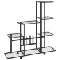 Blumenständer auf Rollen 94,5x25x92,5 cm Schwarz Metall Blumenständer auf Rollen 94,5x25x92,5 cm Schwarz Metall