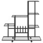 Blumenständer auf Rollen 94,5x25x92,5 cm Schwarz Metall Blumenständer auf Rollen 94,5x25x92,5 cm Schwarz Metall