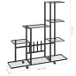 Blumenständer auf Rollen 94,5x25x92,5 cm Schwarz Metall Blumenständer auf Rollen 94,5x25x92,5 cm Schwarz Metall
