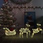 vidaXL Weihnachtsdeko Rentier & Schlitten 60 LEDs Outdoor Golden vidaXL Weihnachtsdeko Rentier & Schlitten 60 LEDs Outdoor Golden
