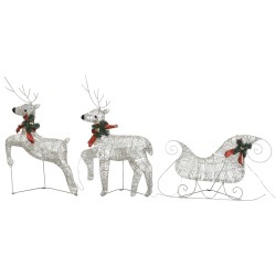 vidaXL Weihnachtsdeko Rentier & Schlitten 60 LEDs Outdoor Golden 