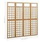 vidaXL Spalier/Paravent 4-teilig Massivholz Tanne 161x180 cm vidaXL Spalier/Paravent 4-teilig Massivholz Tanne 161x180 cm