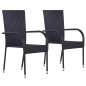 vidaXL Stapelbare Gartenstühle 2 Stk. Poly Rattan Schwarz vidaXL Stapelbare Gartenstühle 2 Stk. Poly Rattan Schwarz