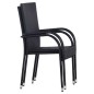 vidaXL Stapelbare Gartenstühle 2 Stk. Poly Rattan Schwarz vidaXL Stapelbare Gartenstühle 2 Stk. Poly Rattan Schwarz