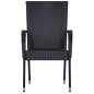 vidaXL Stapelbare Gartenstühle 2 Stk. Poly Rattan Schwarz vidaXL Stapelbare Gartenstühle 2 Stk. Poly Rattan Schwarz