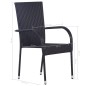 vidaXL Stapelbare Gartenstühle 2 Stk. Poly Rattan Schwarz vidaXL Stapelbare Gartenstühle 2 Stk. Poly Rattan Schwarz