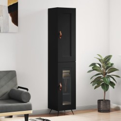 Highboard Schwarz 34,5x34x180 cm Holzwerkstoff