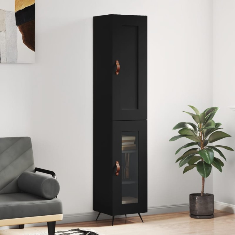 Highboard Schwarz 34,5x34x180 cm Holzwerkstoff Highboard Schwarz 34,5x34x180 cm Holzwerkstoff