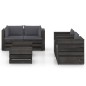 6-tlg. Garten-Lounge-Set mit Kissen Grau Imprägniertes Holz 6-tlg. Garten-Lounge-Set mit Kissen Grau Imprägniertes Holz