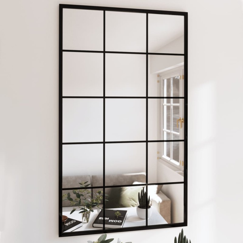vidaXL Wandspiegel Schwarz 100x60 cm Metall vidaXL Wandspiegel Schwarz 100x60 cm Metall