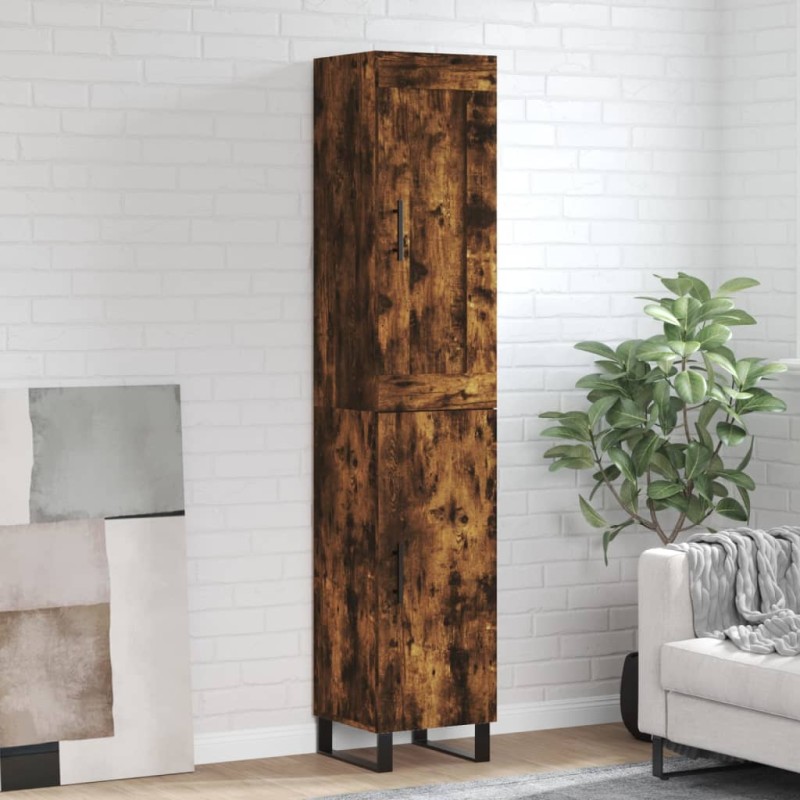 Highboard Räuchereiche 34,5x34x180 cm Holzwerkstoff Highboard Räuchereiche 34,5x34x180 cm Holzwerkstoff
