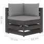12-tlg. Garten-Lounge-Set mit Kissen Grau Imprägniertes Holz 12-tlg. Garten-Lounge-Set mit Kissen Grau Imprägniertes Holz