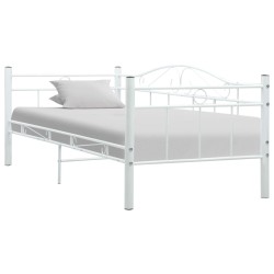 vidaXL Tagesbett-Rahmen Weiß Metall 90×200 cm 