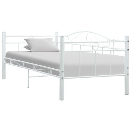 vidaXL Tagesbett-Rahmen Weiß Metall 90×200 cm 