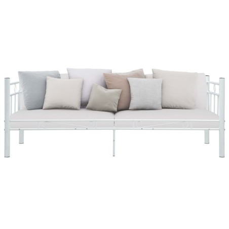 vidaXL Tagesbett-Rahmen Weiß Metall 90×200 cm 