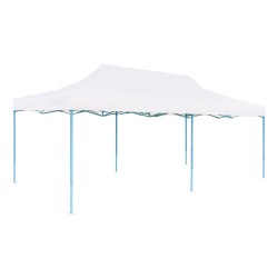 Pop-Up Partyzelt mit Seitenwänden Faltbar 3 x 6 m Stahl Weiß
