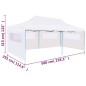 Pop-Up Partyzelt mit Seitenwänden Faltbar 3 x 6 m Stahl Weiß Pop-Up Partyzelt mit Seitenwänden Faltbar 3 x 6 m Stahl Weiß