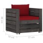 7-tlg. Garten-Lounge-Set mit Kissen Grau Imprägniertes Holz 7-tlg. Garten-Lounge-Set mit Kissen Grau Imprägniertes Holz