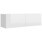 vidaXL TV-Schrank Hochglanz-Weiß 100x30x30 cm Holzwerkstoff vidaXL TV-Schrank Hochglanz-Weiß 100x30x30 cm Holzwerkstoff