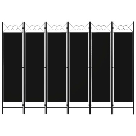 6-tlg. Raumteiler Schwarz 240 x 180 cm