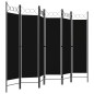 6-tlg. Raumteiler Schwarz 240 x 180 cm 6-tlg. Raumteiler Schwarz 240 x 180 cm