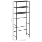 vidaXL Waschmaschinenregal 3 Ablagen Schwarz 69x28x169 cm vidaXL Waschmaschinenregal 3 Ablagen Schwarz 69x28x169 cm