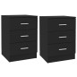 Nachttische 2 Stk. Schwarz 38x35x56 cm Holzwerkstoff Nachttische 2 Stk. Schwarz 38x35x56 cm Holzwerkstoff