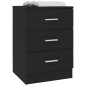 Nachttische 2 Stk. Schwarz 38x35x56 cm Holzwerkstoff Nachttische 2 Stk. Schwarz 38x35x56 cm Holzwerkstoff