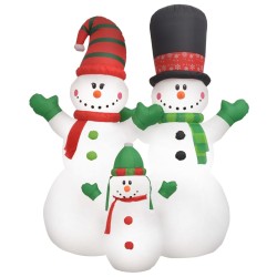 vidaXL Aufblasbare Schneemann-Familie mit LEDs 240 cm